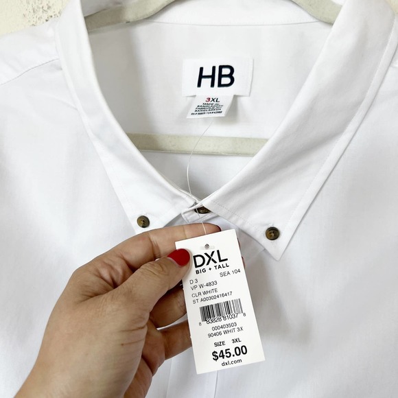 [Harbor Bay] HB White Short Sleeve Button Down Shirt Casual NWT Size 3XL - Picture 11 of 11